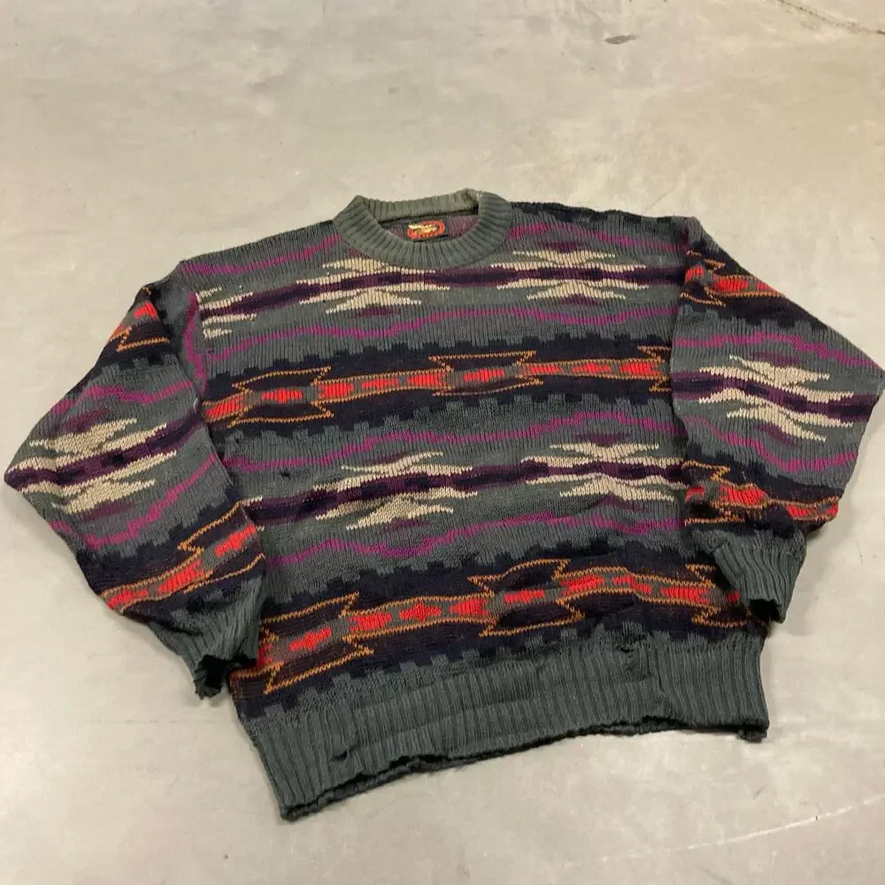 vintage y2k patterned sweater